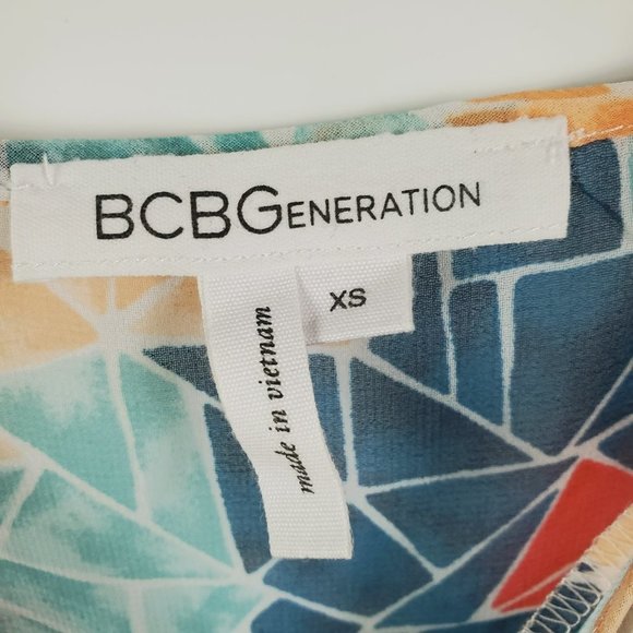 BCBG Asymmetrical Ruffled Sheer Kimono Halter Top (No Sleeve Openings) Sz XS - Picture 13 of 15